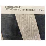 Boxed Home 100% French Linen Twin Sheet Set Incomplete