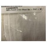 BIOSER HOME 100% French Linen Full Sheet Set with Stains