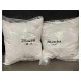 Set of 4 Down Alternative Throw Pillow Inserts 20x20 Inch White