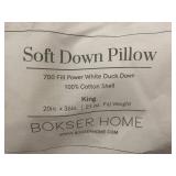 Bokser Home Soft Down Pillow King 700 Fill Power White Duck Down