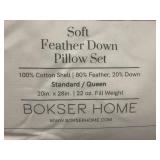 Bokser Home Soft Feather Down Pillow Set Standard/Queen