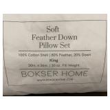 Bokser Home Soft Feather Down King Pillow Set