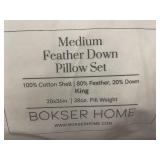 Bokser Home Medium Feather Down King Pillow Set
