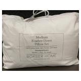 Bokser Home Medium Feather Down Pillow Set Standard/Queen