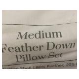 Bokser Home Medium Feather Down King Pillow Set 20x36 in