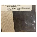 Luxury Velvet Channel Stitched Quilt Full/Queen Slate