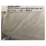 700 Fill Power Luxury White Duck Down King Bed Pillow - Medium