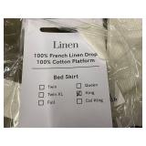 King Size Linen Bed Skirt 100 Percent French Linen Drop