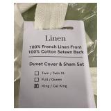 Unopened King/Cal King Linen Duvet Cover and Sham Set