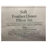 Bokser Home Soft Feather Down King Pillow Set