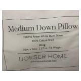 Bokser Home Medium Down King Pillow 20x36 Inch with 700 Fill Power