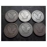 6-Standing Libery Quarters 6-Standing Libery Quarters
