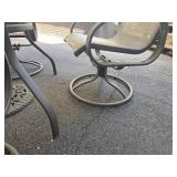 Patio Set with Glass Top Table, Chairs, and Umbrella