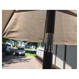 Patio Set with Glass Top Table, Chairs, and Umbrella