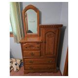 Drop Side Dresser with Mirror and Cabinet