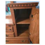 Drop Side Dresser with Mirror and Cabinet