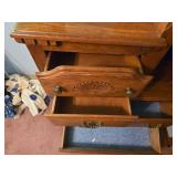 Drop Side Dresser with Mirror and Cabinet