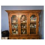 Wooden Hutch Cabinet approx. 58" wide at the base, 18" deep, 76 1/4" tall (contents NOT included)