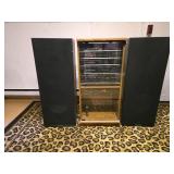 Magnavox Stereo System with Speakers including a turntable, cassette deck, and CD changer