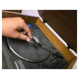 Magnavox Stereo System with Speakers including a turntable, cassette deck, and CD changer