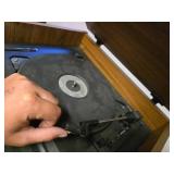 Magnavox Stereo System with Speakers including a turntable, cassette deck, and CD changer