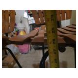 Rustic Wooden Slat Bar Stools with Metal Legs