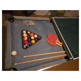 Pool Table with Table Tennis Top and Accessories
