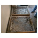 Rattan Glass Top End Tables
