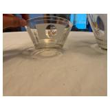 Glass Bowl Set with Gold Leaf Pattern