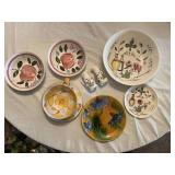 Rossini and Italy Ceramic Kitchenware Set including Bowls, Plates, and Salt & Pepper Shakers