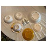 Rossini and Italy Ceramic Kitchenware Set including Bowls, Plates, and Salt & Pepper Shakers