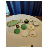 Frankoma GP Green Ceramic Platter, Assorted Decorative Plates and Bowls