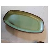 Frankoma GP Green Ceramic Platter, Assorted Decorative Plates and Bowls