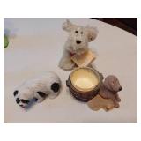 Assorted Figurine Collection including Heart Characters, Animal Figures, and Valentine Decorations