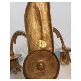 Antique Brass Wall Sconces Set Andrea by Sadek