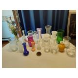 Collection of Vases and Flower Frog, including Milk Glass Vases