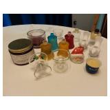Variety of Glass and Ceramic Candle Holders and Figurines