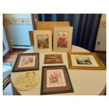 Lot of Framed Art and Wall Decor Including Floral and Scenic Prints