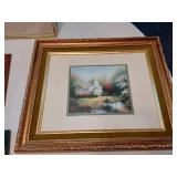 Lot of Framed Art and Wall Decor Including Floral and Scenic Prints