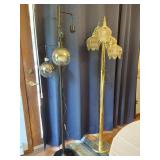Brass Floor Lamp and Black Floor Lamp