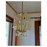 Vintage Gold and Crystal Chandelier with Accessories