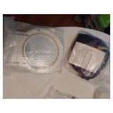 Lot of Household and Personal Care Items including Avon Shower Brush, Slippers, and Mirror