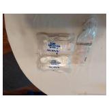 Lot of Household and Personal Care Items including Avon Shower Brush, Slippers, and Mirror