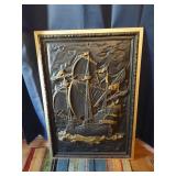 Framed Nautical Ship 3D Wall Art