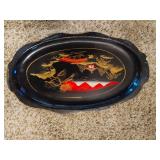 Set of 6 Vintage Asian Style Decorative Trays