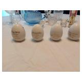 Glassware and Decorative Items including Glass Pitcher, Vases, and Decorative Eggs
