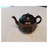 Vintage Trilby Black Teapot with Floral Design