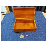 Wood Box with Brass Accents and Nixon Memorabilia