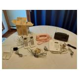 Panasonic Cordless Phone Set with Pink Rotary Phone and Radio