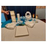 Wedding Ceremony Set including Unity Candle, Ring Pillows, and Flower Basket